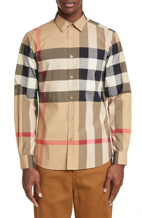 burberry purple check shirt|Burberry men's button up shirt.